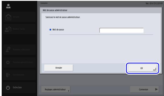 CANON IMAGEFORMULA SCANFRONT 400 - Appuyez sur [OK] pour afficher l'écran [Réglage administrateur]. - 1