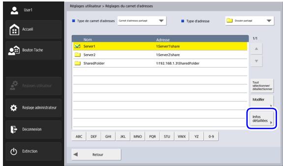 CANON IMAGEFORMULA SCANFRONT 400 - Modification d'une adresse - 1