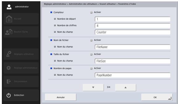 CANON IMAGEFORMULA SCANFRONT 400 - Paramètres d'index - 2