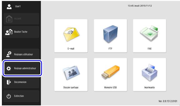 CANON IMAGEFORMULA SCANFRONT 400 - Appuyez sur [Réglage administrateur]. - 1