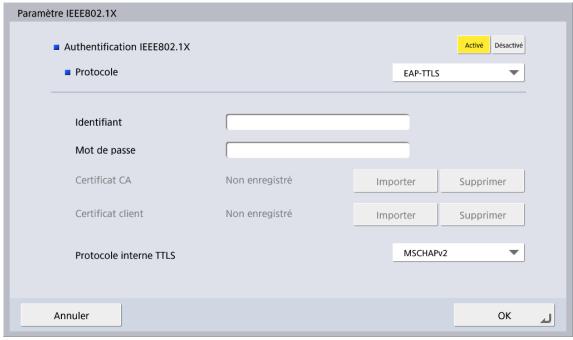 CANON IMAGEFORMULA SCANFRONT 400 - Parametre IEEE802.1X - 1