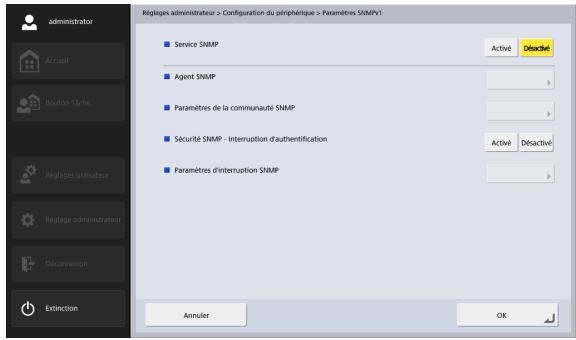 CANON IMAGEFORMULA SCANFRONT 400 - Paramètres SNMPv1 - 1