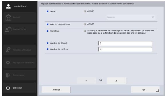CANON IMAGEFORMULA SCANFRONT 400 - Paramètres du nom de fichier personnelisé - 2