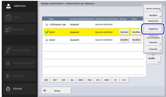 CANON IMAGEFORMULA SCANFRONT 400 - Suppression d'utilisateurs - 1