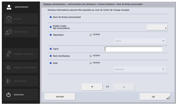 CANON IMAGEFORMULA SCANFRONT 400 - Paramètres du nom de fichier personnelisé - 1