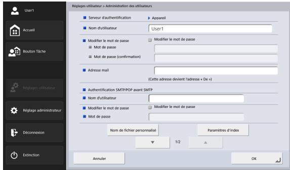CANON IMAGEFORMULA SCANFRONT 400 - Administration des utilisateurs - 1