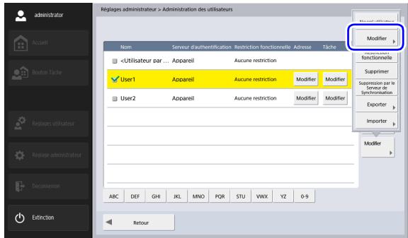 CANON IMAGEFORMULA SCANFRONT 400 - Modification d'utilisateurs - 1