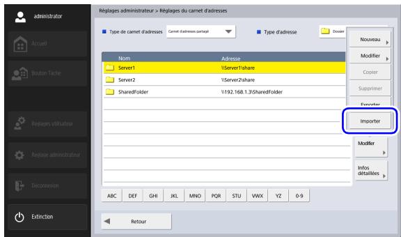CANON IMAGEFORMULA SCANFRONT 400 - □ Importer le carnet d'adresses - 1