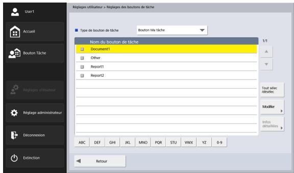 CANON IMAGEFORMULA SCANFRONT 400 - Réglages des boutons de tâche - 1