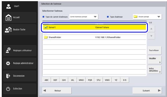 CANON IMAGEFORMULA SCANFRONT 400 - Sélectionnez une destination. - 3