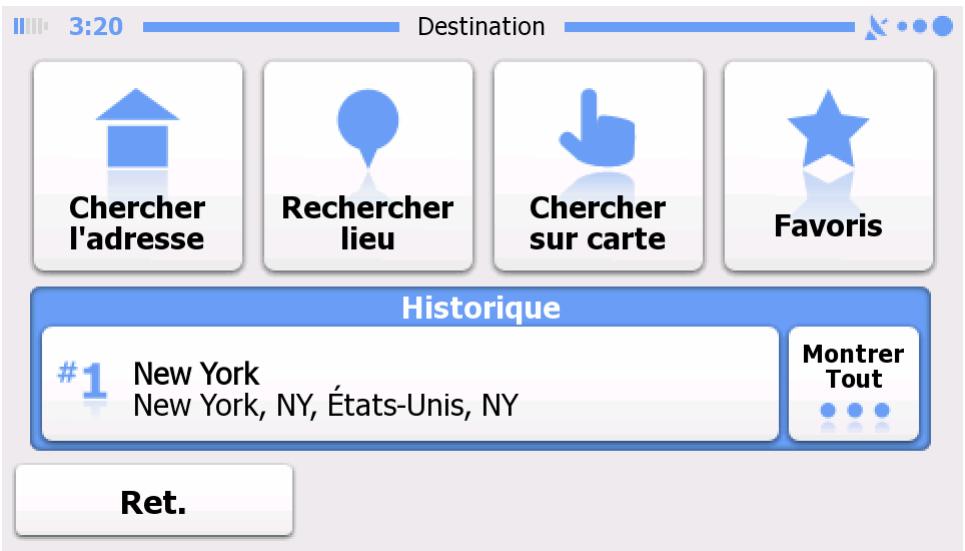 TAKARA SL99BP - Sélection de la destination à partir de l'Historique - 1