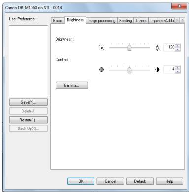 CANON IMAGEFORMULA DR-M1060 - [Brightness] tab - 1