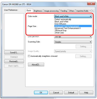 CANON IMAGEFORMULA DR-M1060 - When you want to enhance text that is difficult to read because of factors such as the background of the scanned document - 1