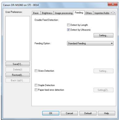CANON IMAGEFORMULA DR-M1060 - [Feeding] tab - 1