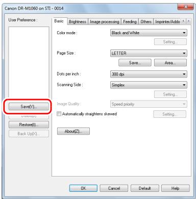 CANON IMAGEFORMULA DR-M1060 - When you want to save a scanner driver setting - 1