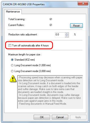 CANON IMAGEFORMULA DR-M1060 - Auto Power Off Setting - 4