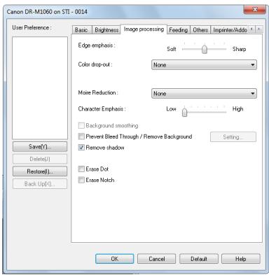 CANON IMAGEFORMULA DR-M1060 - [Image processing] tab - 1