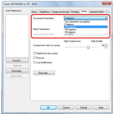 CANON IMAGEFORMULA DR-M1060 - When you want to rotate the images of a document placed horizontally to correct the orientation - 1