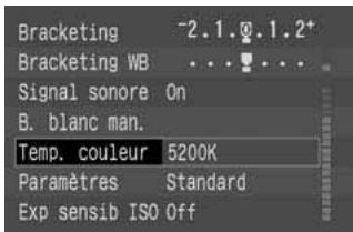 CANON EOS 10D - MENU Réglage de la température de couleur - 1