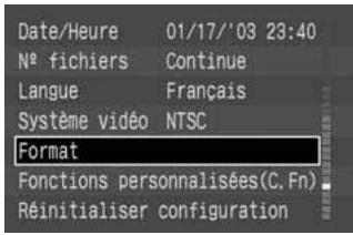 CANON EOS 10D - MENU Formatage de la carte CF - 1