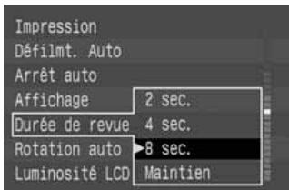 CANON EOS 10D - Dans le menu, Sélectionnez [Durée de revue]. - 1