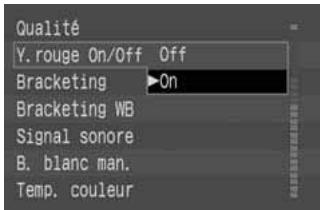 CANON EOS 10D - Dans le menu, Sélectionnez [Y. rouge On/Off]. - 1