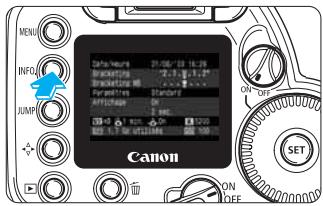 CANON EOS 10D - INFO. Vérification des paramètres de l'appareil photo - 1