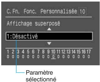CANON EOS 10D - Sélectionnez le numéro de la fonction de personnelisation. - 1