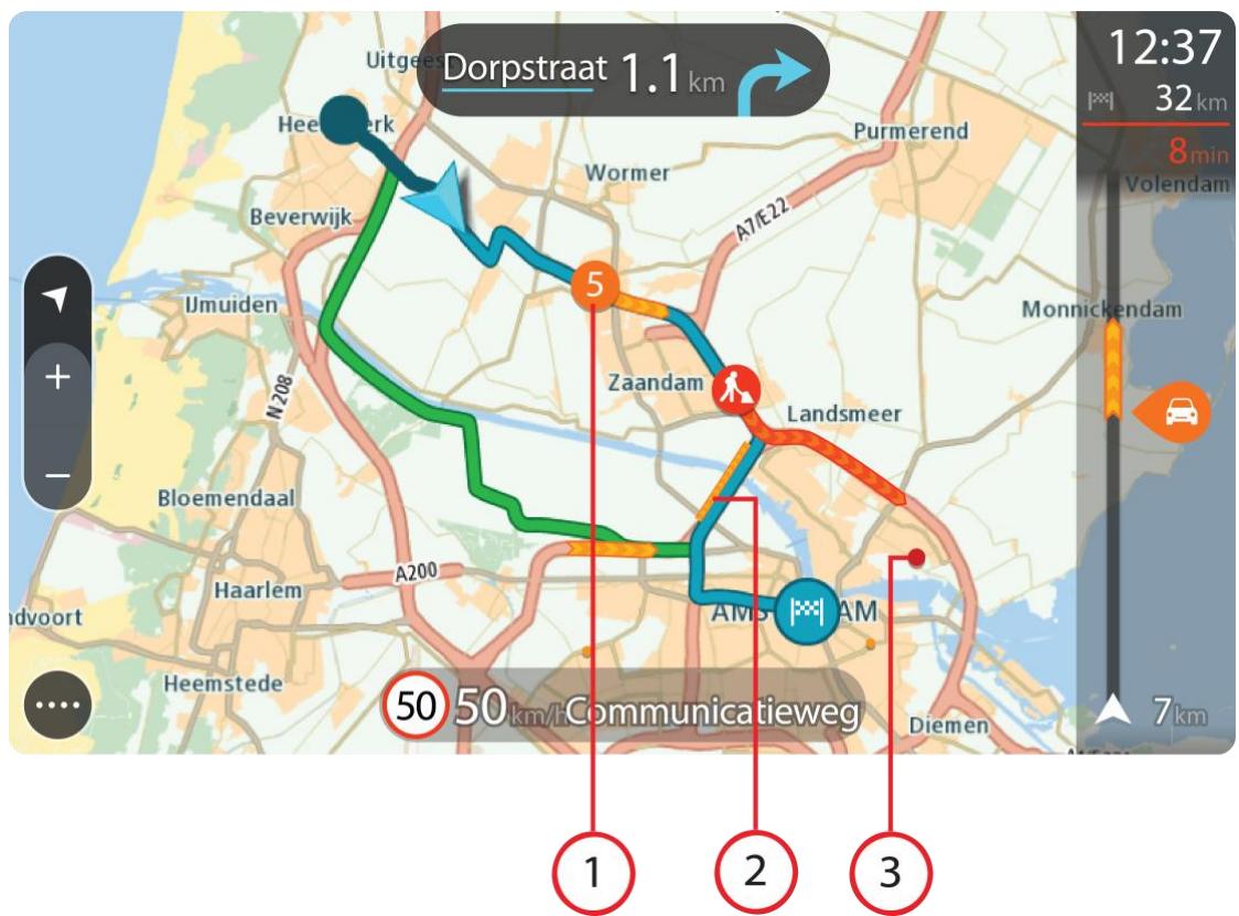 TOMTOM VIA 135 - Consulter le traffic sur la carte - 1