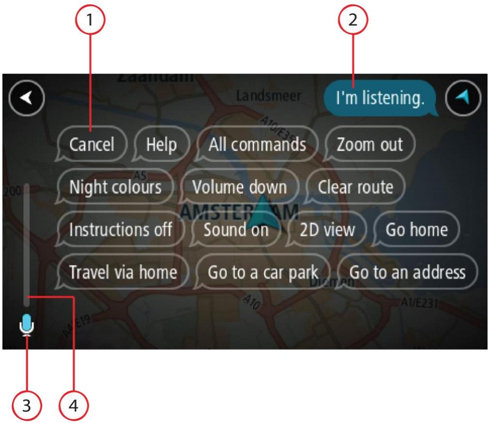 TOMTOM VIA 135 - L'écran de commande vocale - 1
