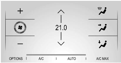 OPEL MOKKA E - Menu des réglages de climatisation - 1