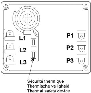 L1 L2 L3 P1 P2 P3 Sécurité thermique Thermische veiligheid Thermal safety device