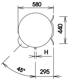 580 440 H 45° 295