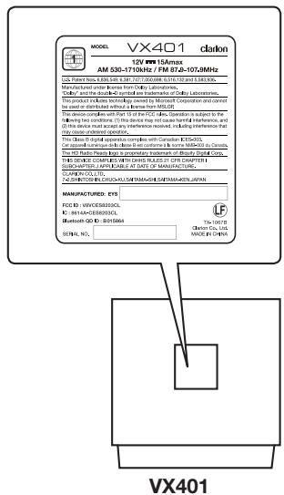 CLARION VX401B - Renseignements à l'intention des utilisateurs : - 1