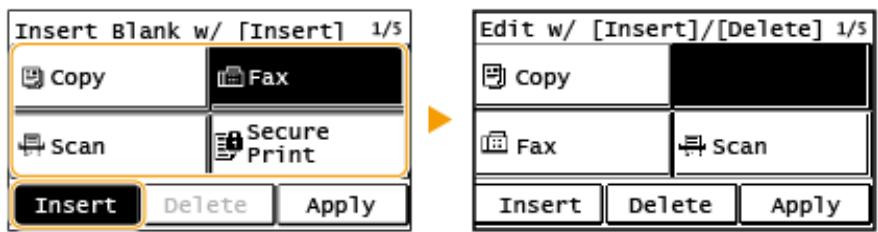 CANON IMAGERUNNER 2206N - Tap the button where you want to insert a blank, and tap . - 1