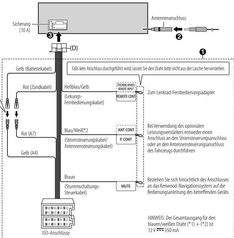 KENWOOD KDC-BT740DAB - Anschluss des ISO-Anschlusses an manche VW/Audi oder Opel (Vauxhall) Automobile - 2