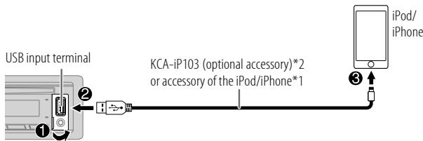 KENWOOD KDC-BT740DAB - Connect an iPod/iPhone - 1
