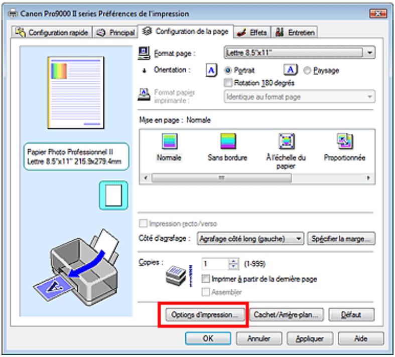 CANON PRO 9000 MARK II - Changement des options d'impression - 1