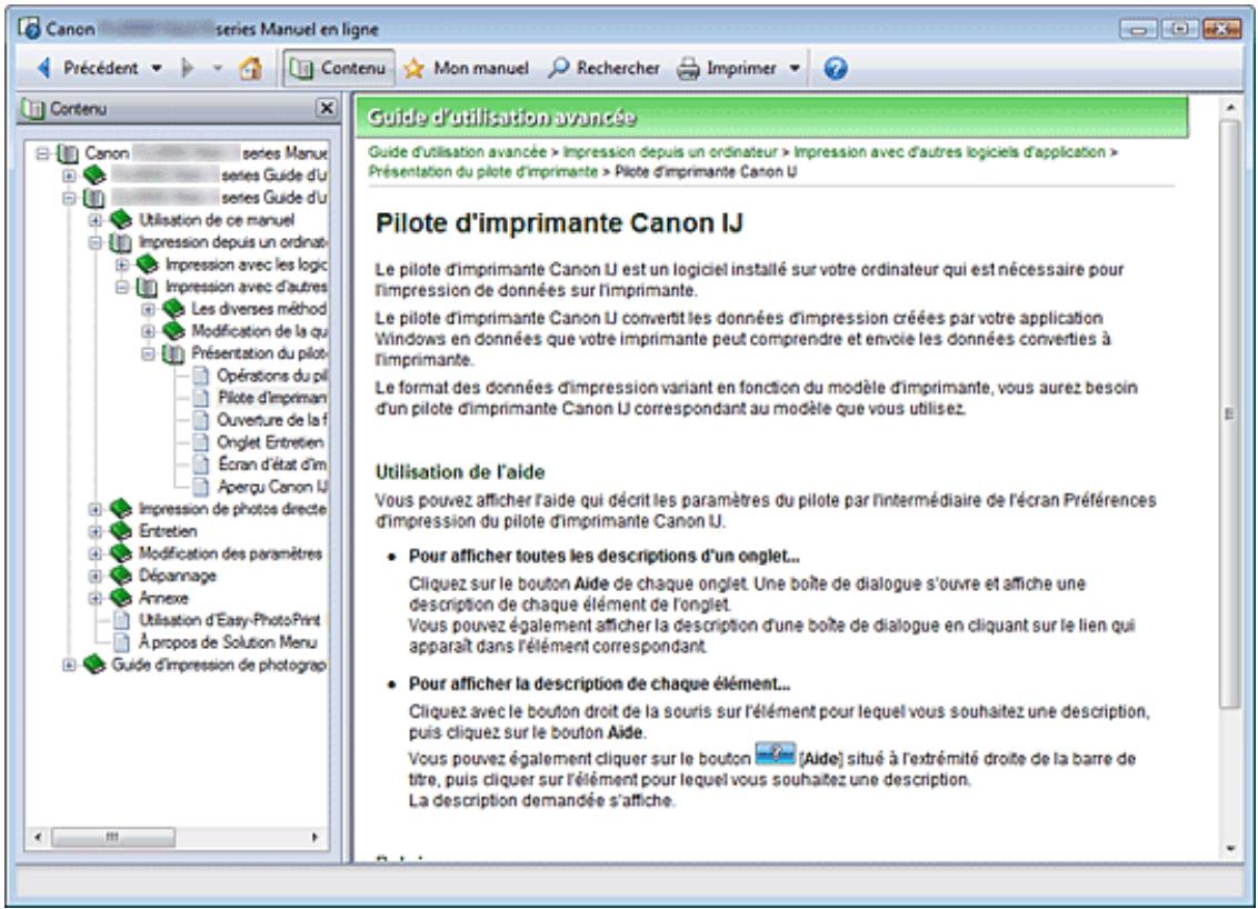 CANON PRO 9000 MARK II - Utilisation du volet Contenu - 1