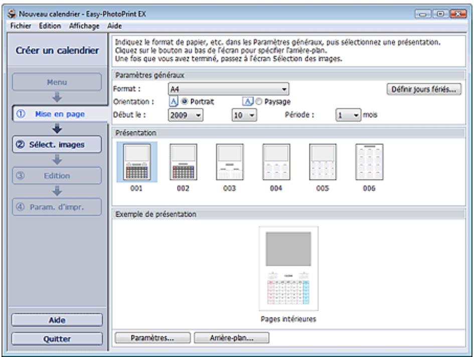 CANON PRO 9000 MARK II - Cliquez sur Calendrier sous Menu. - 1
