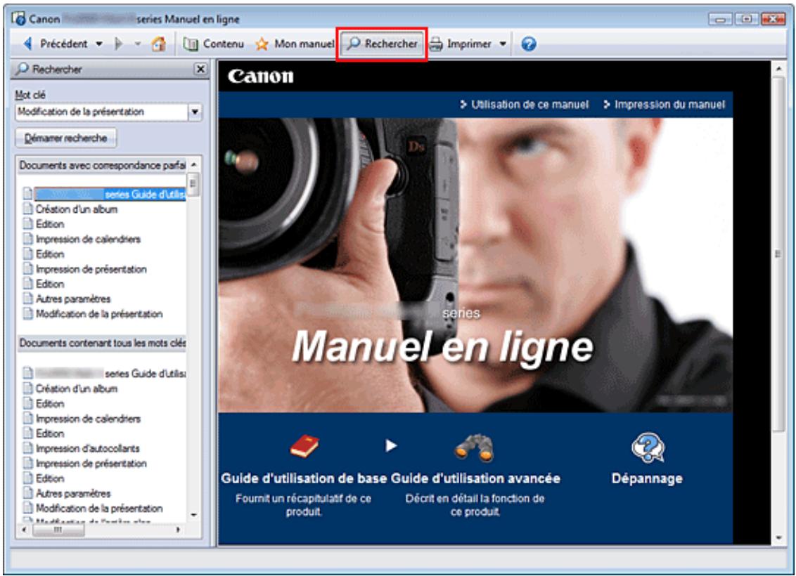 CANON PRO 9000 MARK II - Utilisation de mots clés pour rechercher une rubrique - 1