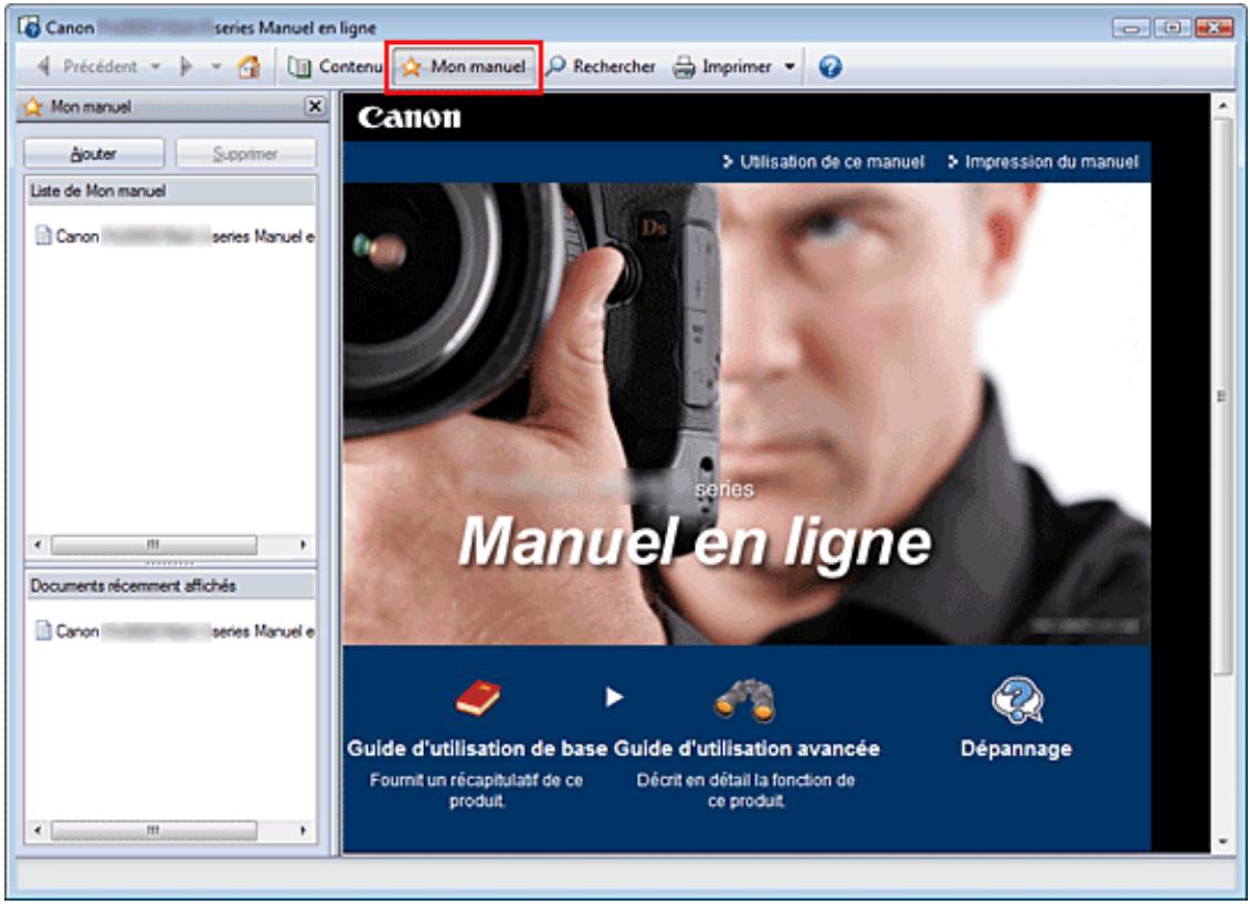 CANON PRO 9000 MARK II - Enregistrement des rubriques dans le dossier Mon manuel - 1