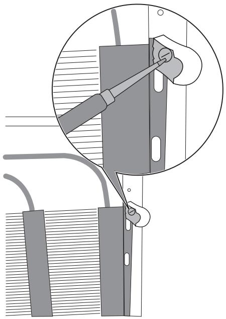 ELECTROLUX EUF23391W - Sie finden im Gerät zwei Distanzstücke, die wie in der Abbildung gezeigt angebracht werden müssen. - 1