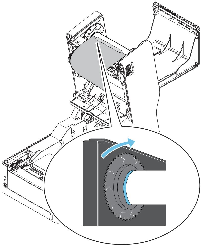 CITIZEN CL-E321 - Set the ribbon shaft with the loaded ribbon take-up core on the take-up side of the ribbon drive part. - 2