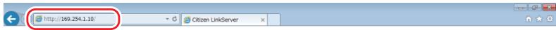 CITIZEN CL-E321 - Open a Web browser and enter the IP address of the desired printer into the address bar (area circled in red). - 1