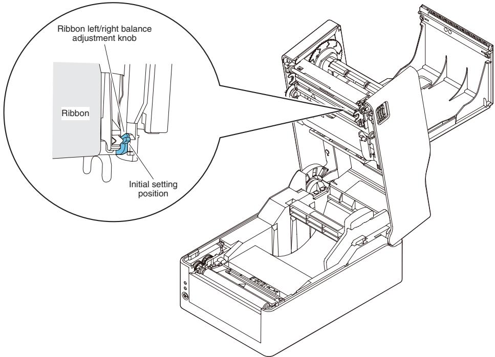 CITIZEN CL-E321 - Adjusting the Left/Right Balance of the Ribbon - 1