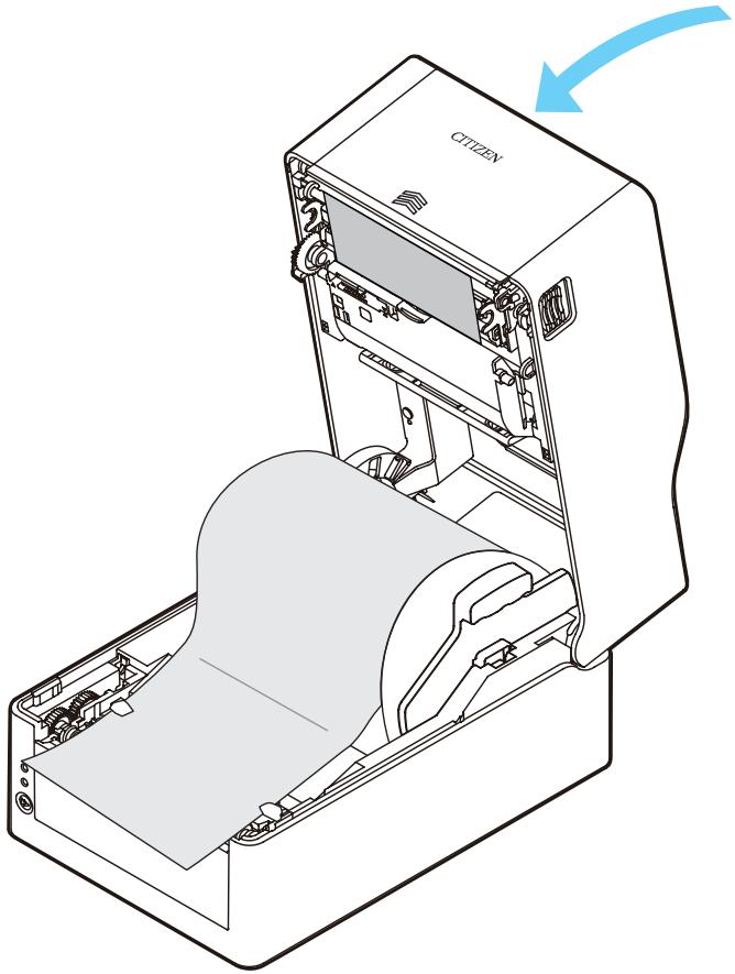 CITIZEN CL-E321 - Close the bottom ribbon cover. - 2