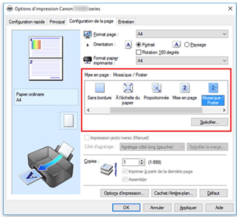 CANON TS5355 - Configuration de l'impression mosaïque/poster - 1