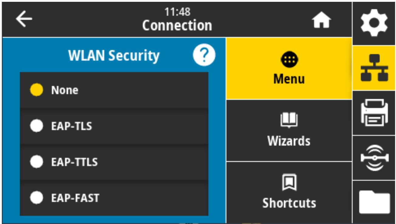 ZEBRA ZD621R - Connexion > Wi-Fi > Sécurité WLAN - 1