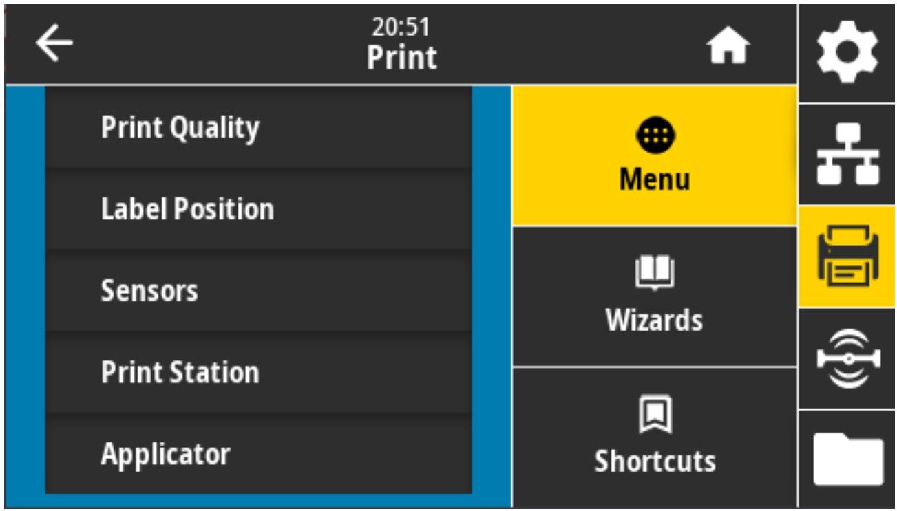 ZEBRA ZD621R - Menu Imprimer - 1